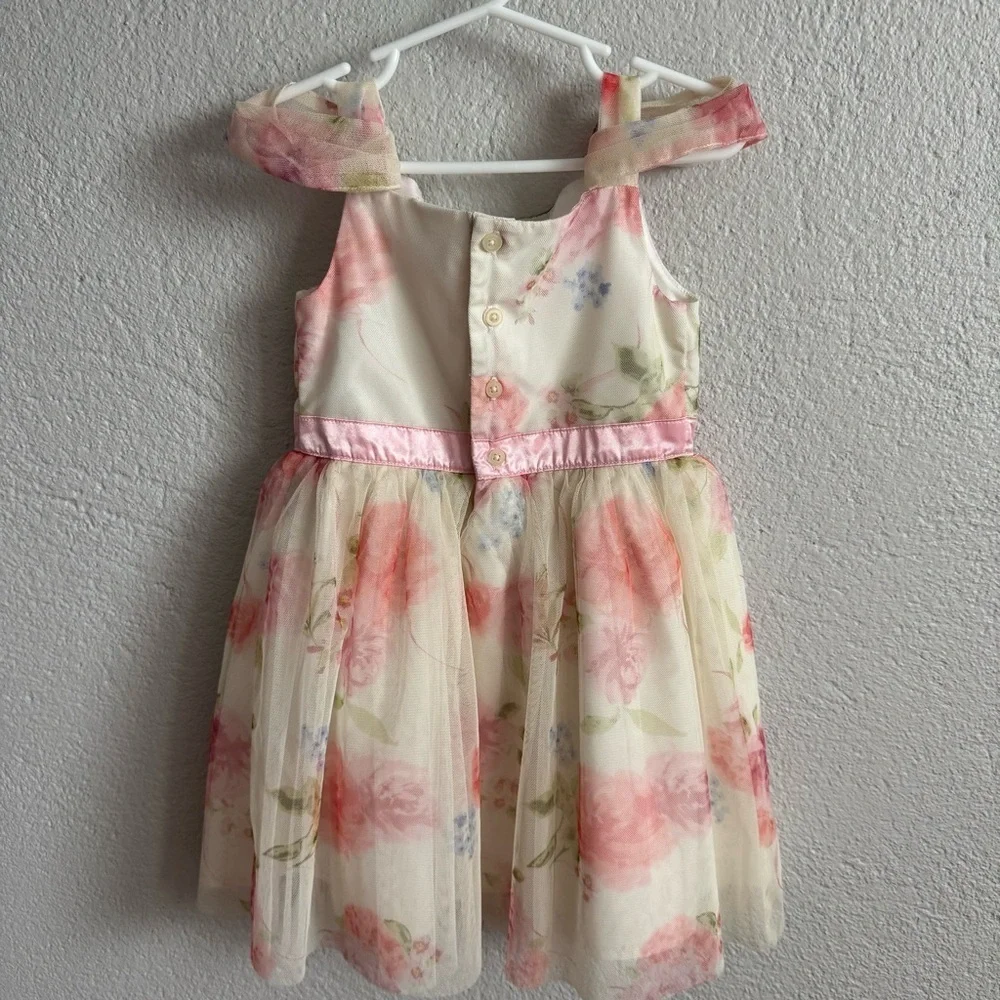 NWOT Disney Floral Kids Dress - Pink and White